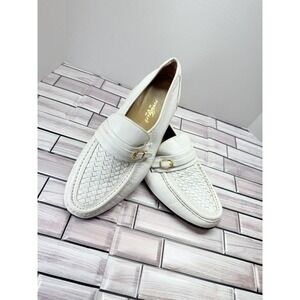 Town Craft Men's White Leather Dress Shoes Size 10